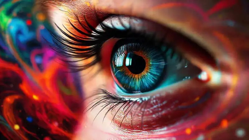Ojo intenso transmite emociones abstractas y vívidas