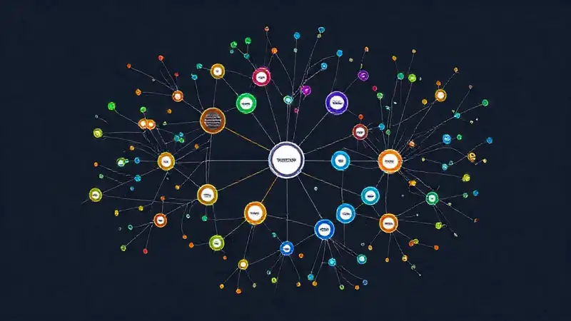 Diagrama web colorido ilustra conceptos claros