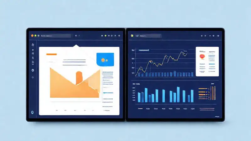Mockup de email: análisis, gráficos ascendentes
