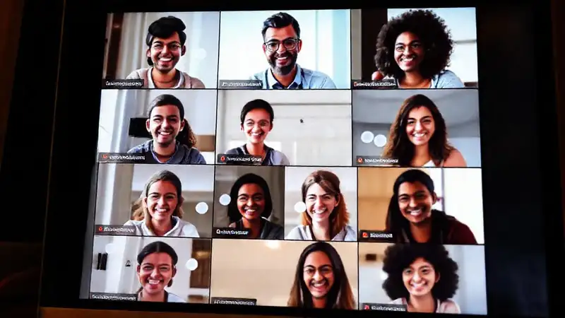 Reunión virtual: conexión y colaboración alegre