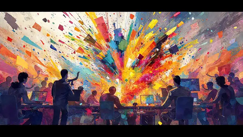 Colores vibrantes y ideas creativas convergen