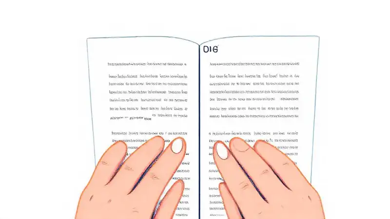 Manos leen blog con tipografía vibrante