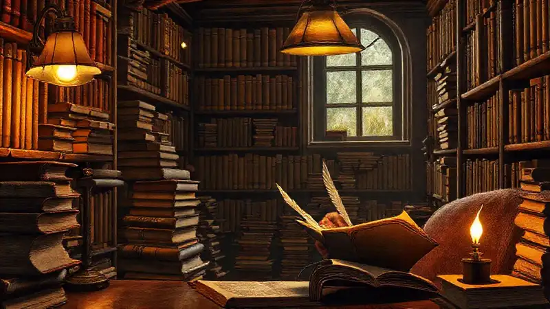 Una biblioteca acogedora invita a la escritura