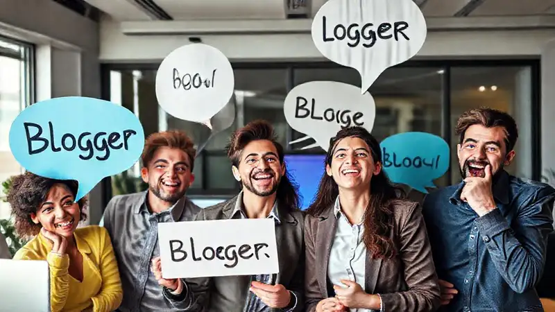 Bloggers transmiten ideas en oficina moderna