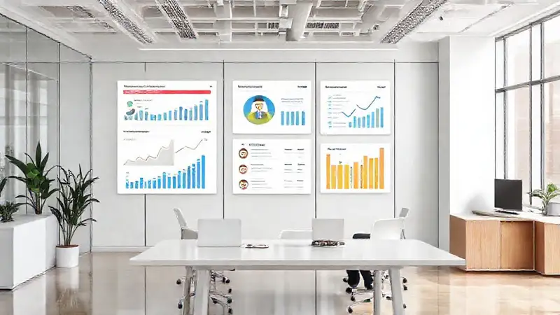 Oficina moderna y colaborativa, visualmente atractiva