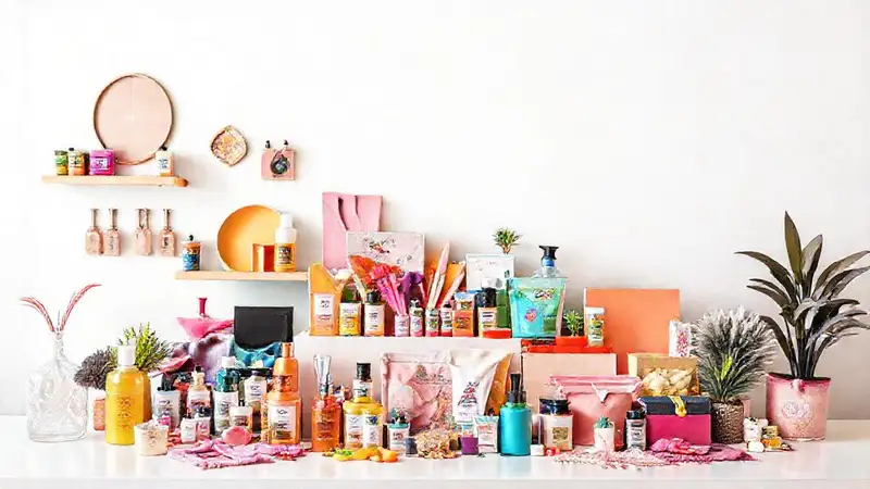 Productos vibrantes en un ambiente optimista