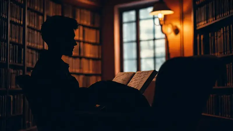 Un lector silencioso en su libro