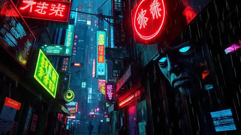 Ciudad cyberpunk digital
