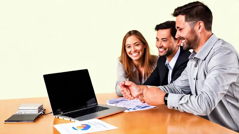 Reunión profesional y negociación exitosa