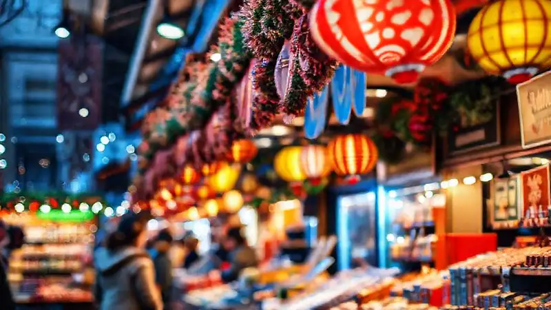 Mercado festivo: colores