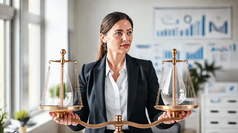 Una ejecutiva analiza datos con profesionalismo