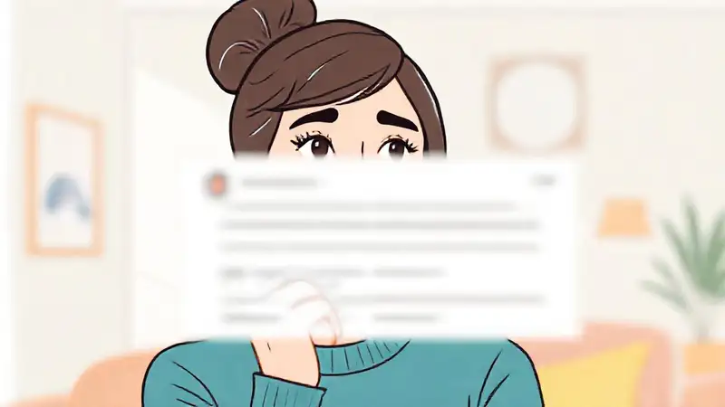 Mujer analiza feedback con calma