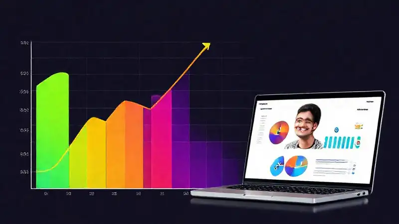 Gráfico digital muestra progreso positivo y alegría