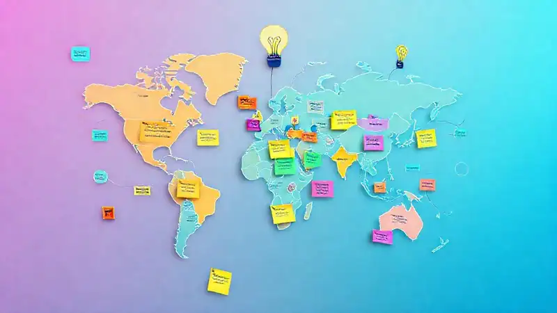 Mapa colorido: ideas brillantes y diseño limpio