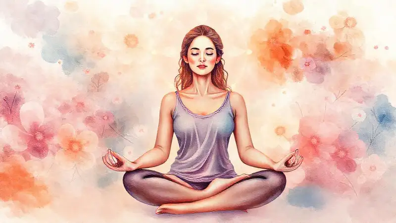 Mujer meditando irradia paz y serenidad