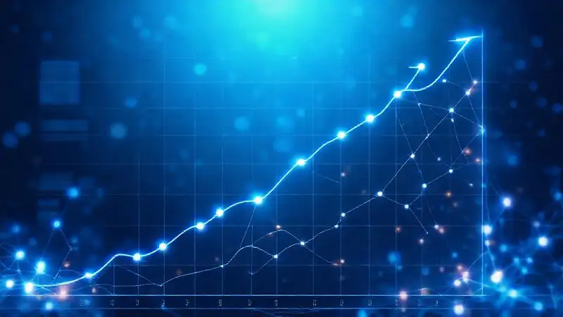 Crecimiento digital visualiza tendencias ascendentes