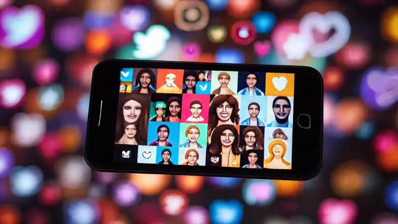Redes sociales móviles vibrantes y dinámicas
