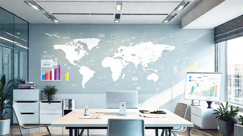 Oficina moderna, conectada y profesionalmente digital