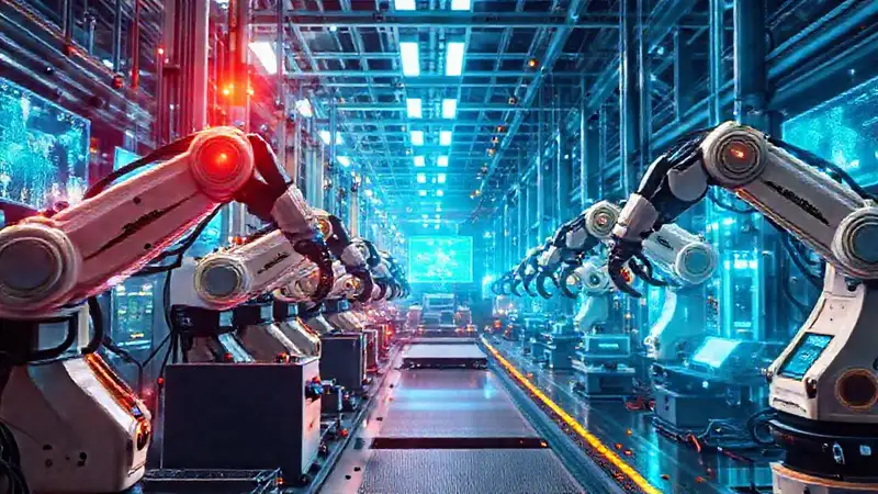 Fábrica futurista: innovación robótica digital