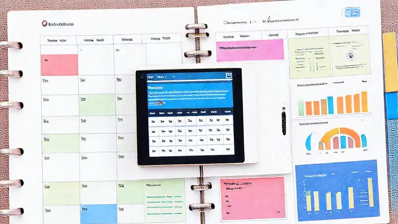 Planificador colorido para organizar y avanzar