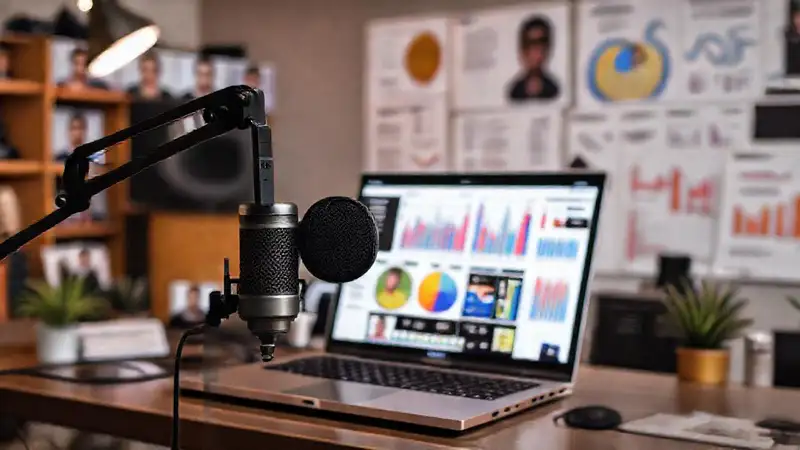 Estudio moderno y diverso para podcasting