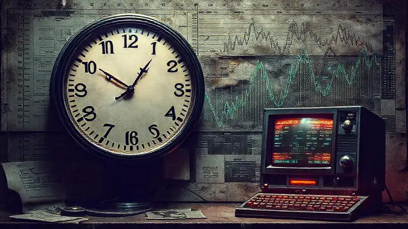 Un reloj antiguo surrealista analítico