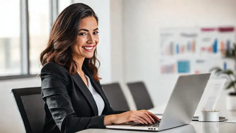 Una ejecutiva moderna impulsa el marketing digital