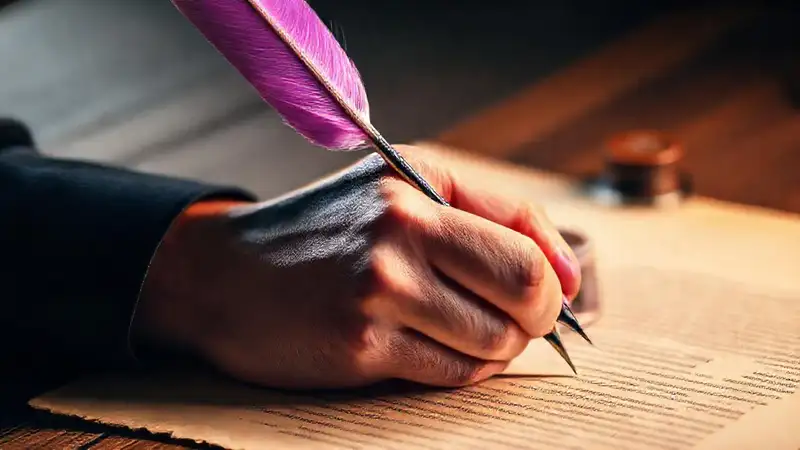 Una mano escribe una identidad creativa