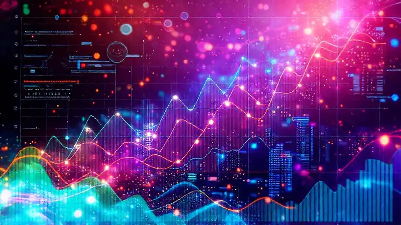 Visualización de datos futurista y dinámica